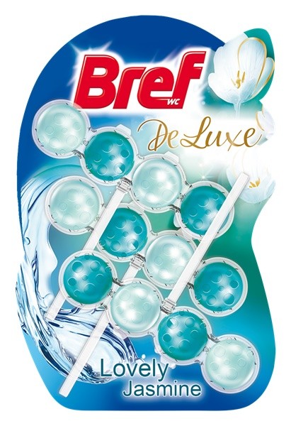Bref De LUXE 3x50g Jasmine kuličky Bref De LUXE 3x50g Jasmine kuličky - Drogerie Koupelna a WC Vonné závěsky